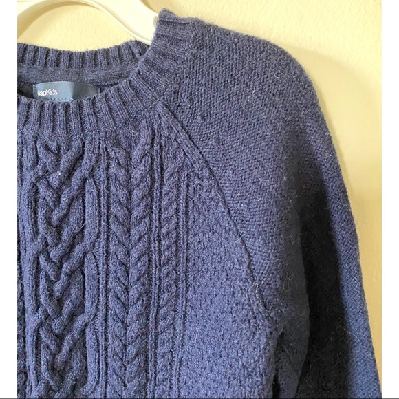 Gap Kids Cable Knit Popover Crewneck Sweater - Picture 3 of 5